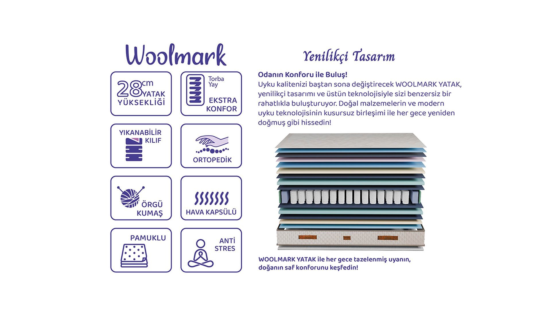 Wool Mark Yatak 120*200
