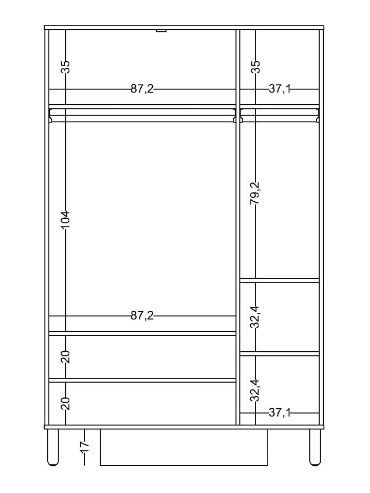 Sofia 3 Kapaklı Dolap