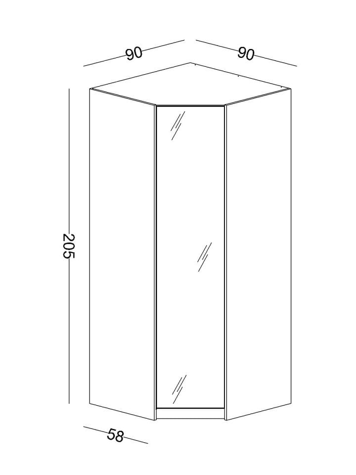 Twin Köşe Cam Kapaklı Dolap