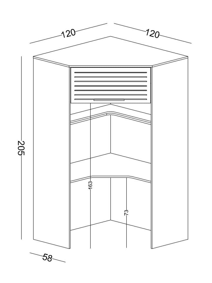 Twin Köşe Ahşap Kapaklı Dolap Çalışma Masalı