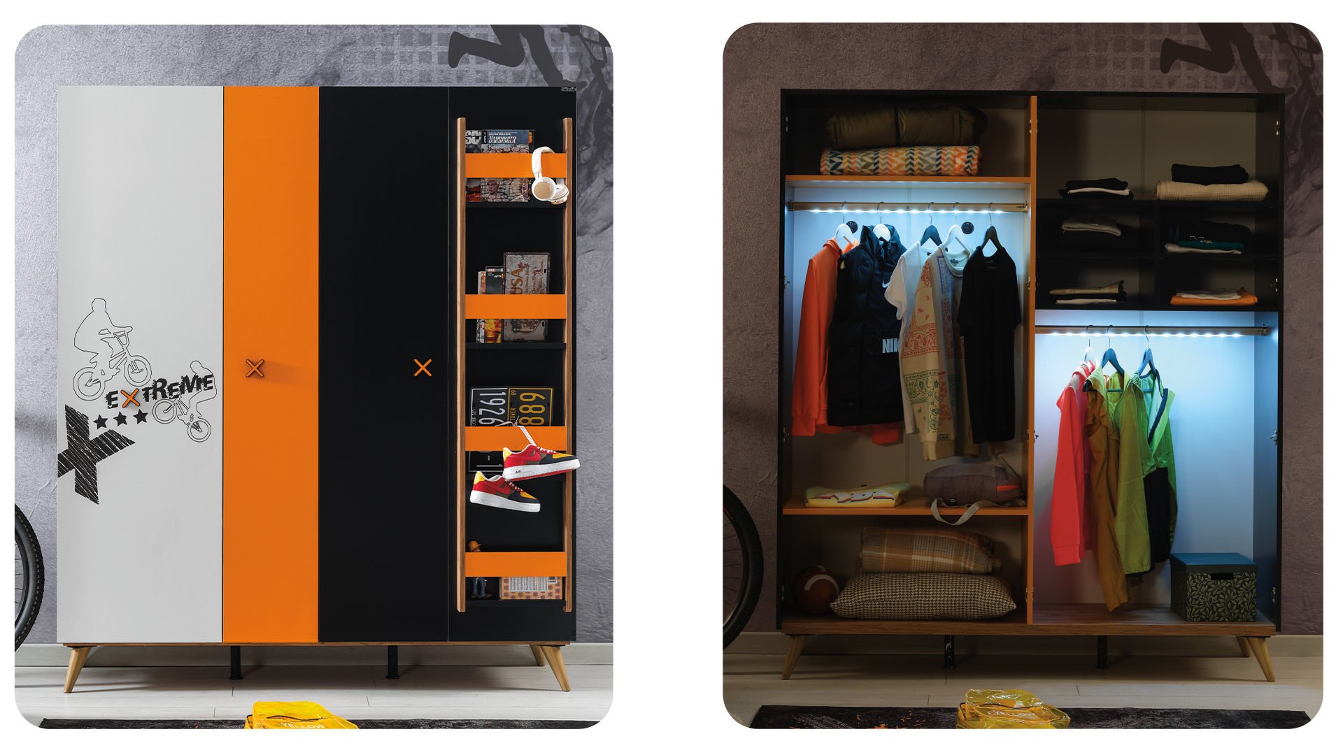 Extreme 4 Kapaklı Dolap – Şık ve Fonksiyonel Yatak Odası Dolabı