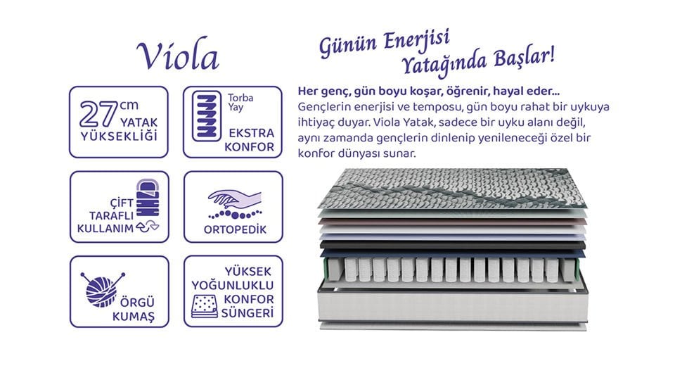 Viola Yatak - 90*190