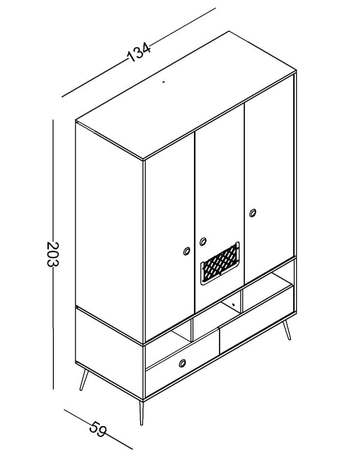 Nirvana 3 Kapaklı Dolap