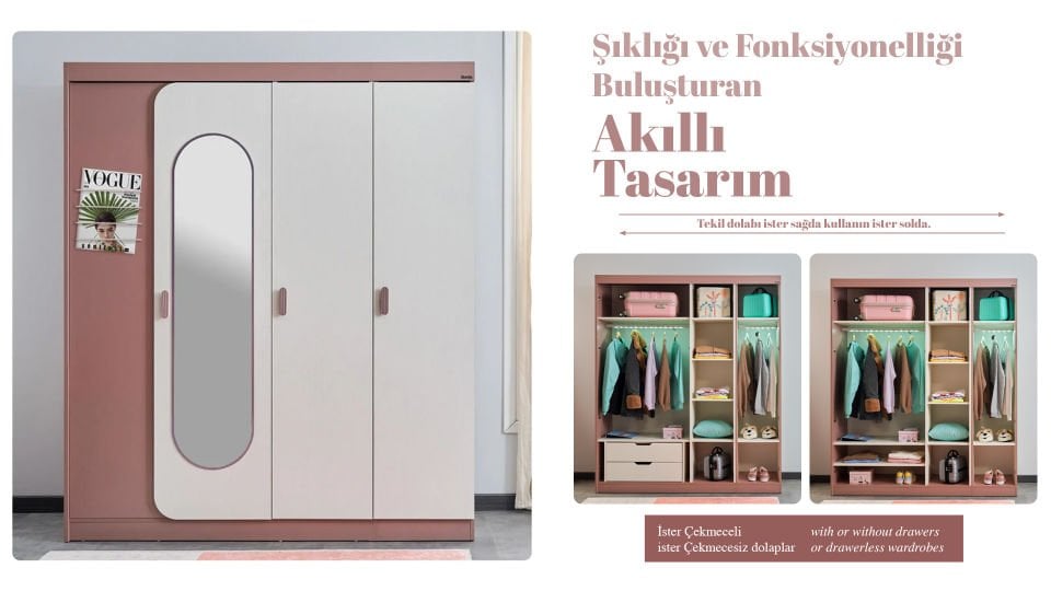 Linda 4 Kapaklı Dolap