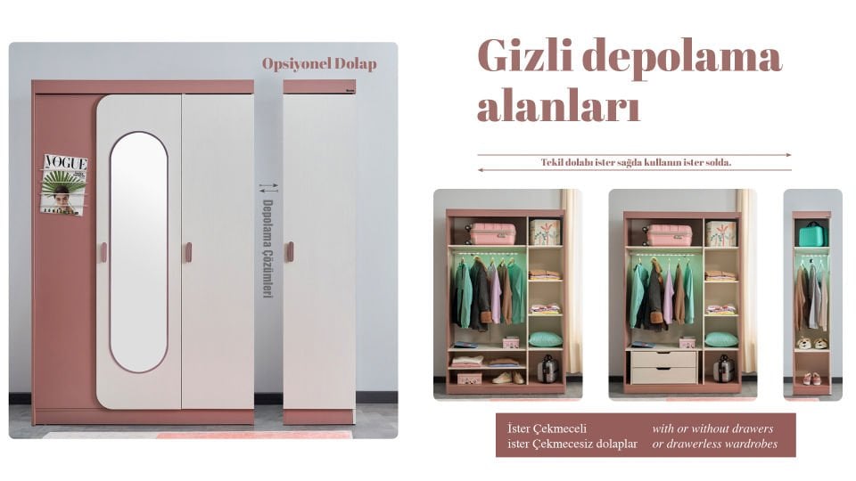 Linda 4 Kapaklı Dolap