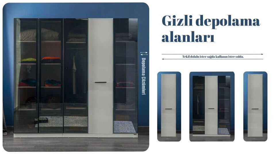 Twin Tekli Ahşap Kapaklı Dolap