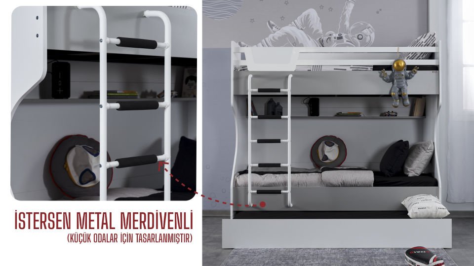 Plus Compact Ranza Metal Merdivenli Gri