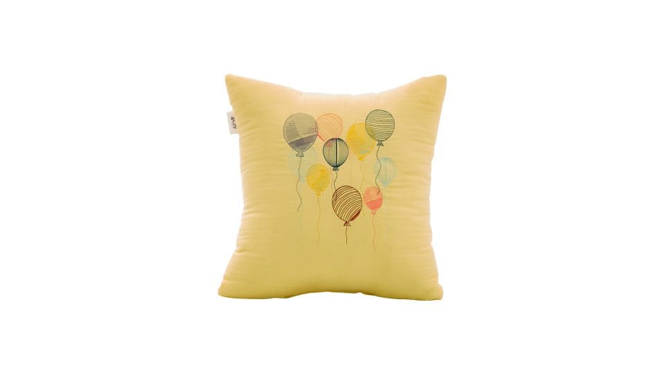 Fly Kırlent Sarı Balon Nakışlı