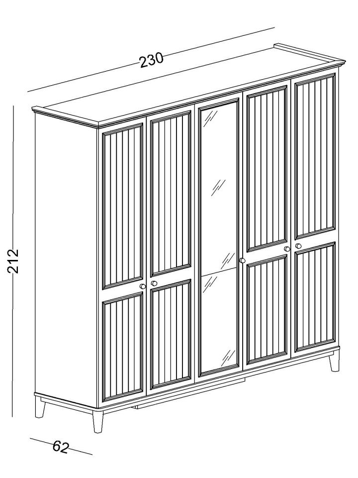 Mirage 5 Kapaklı Dolap