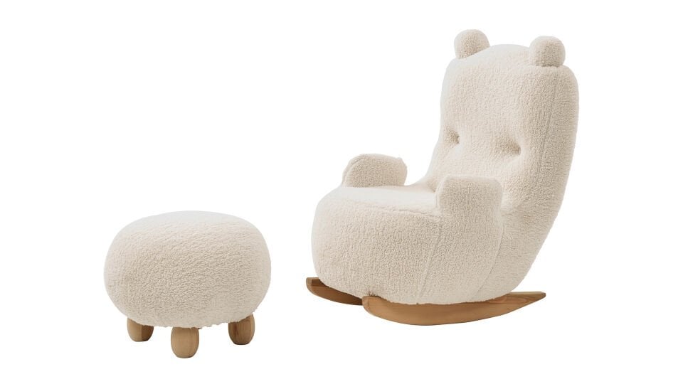 Panda Sallanan Sandalye + Puf  Krem