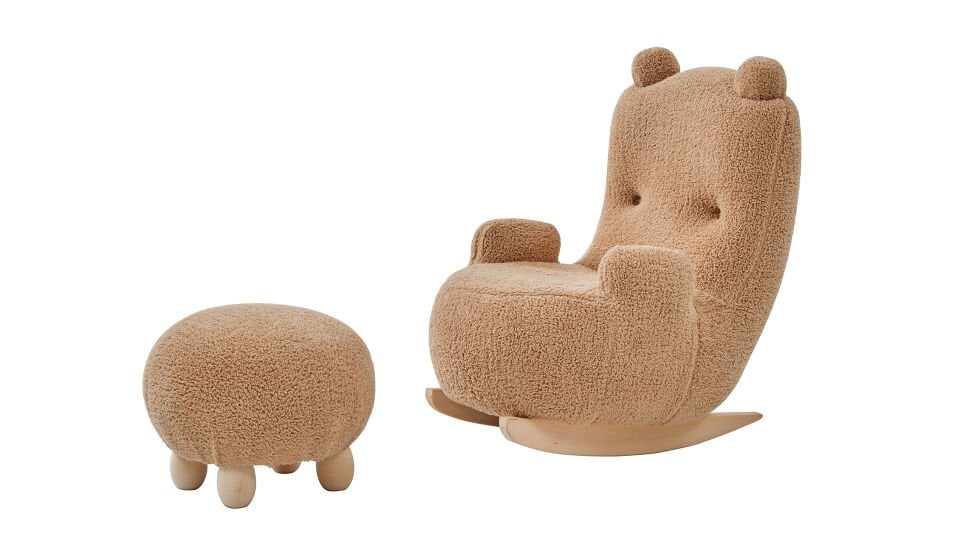 Panda Sallanan Sandalye + Puf  Kahve