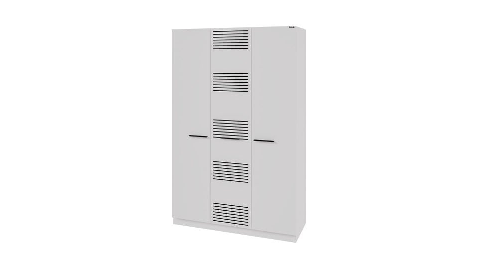 Twin 3 Lü Ahşap Kapaklı Dolap