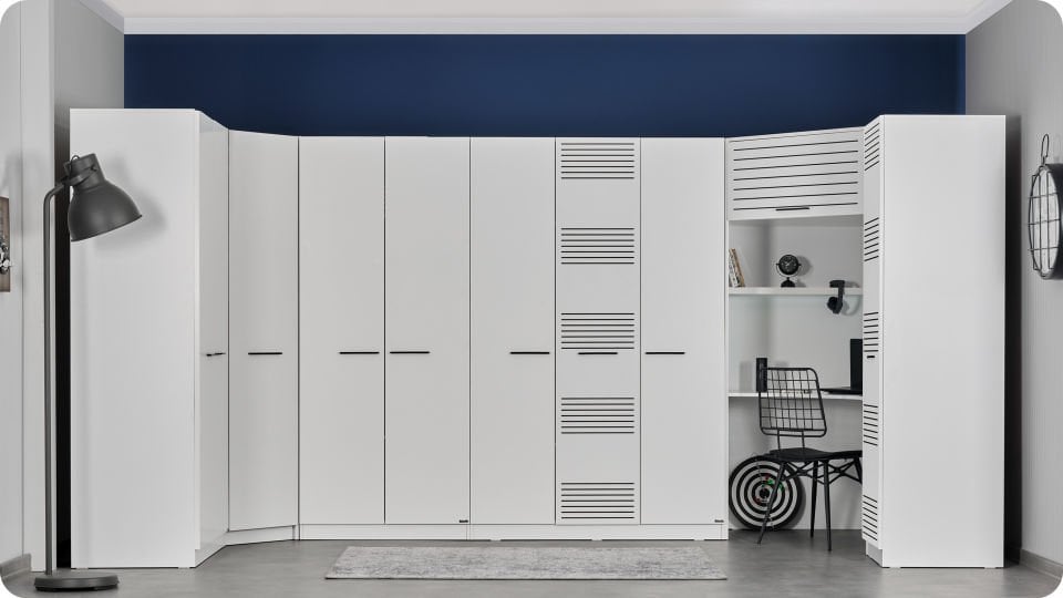 Twin 3 Lü Ahşap Kapaklı Dolap