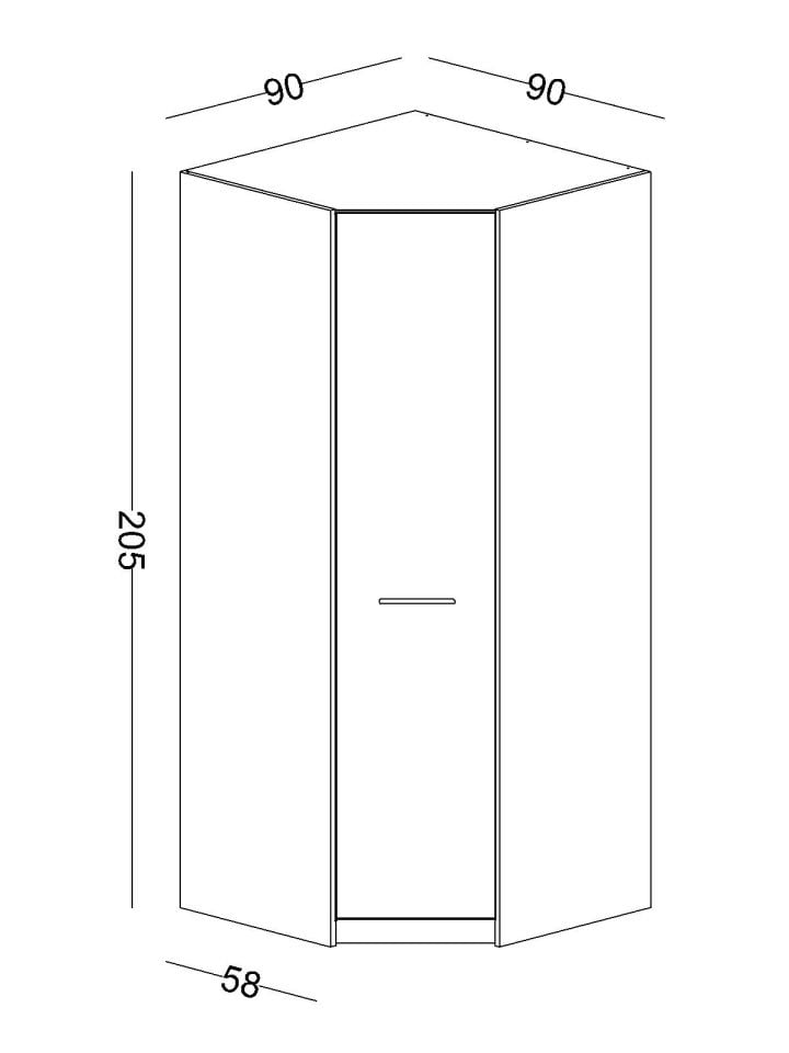 Twin Köşe Ahşap Kapaklı Dolap