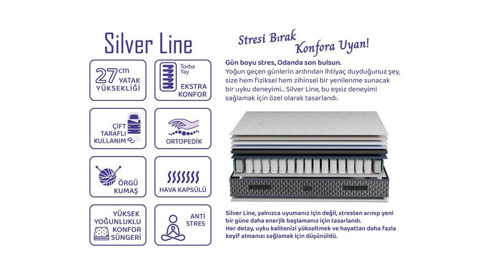 Silver Line Yatak 100*200