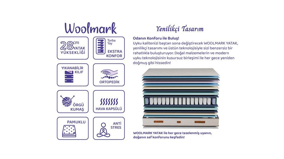 Wool Mark Yatak 120*200