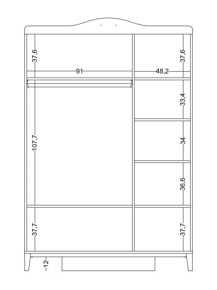 Marje 3 Kapaklı Dolap