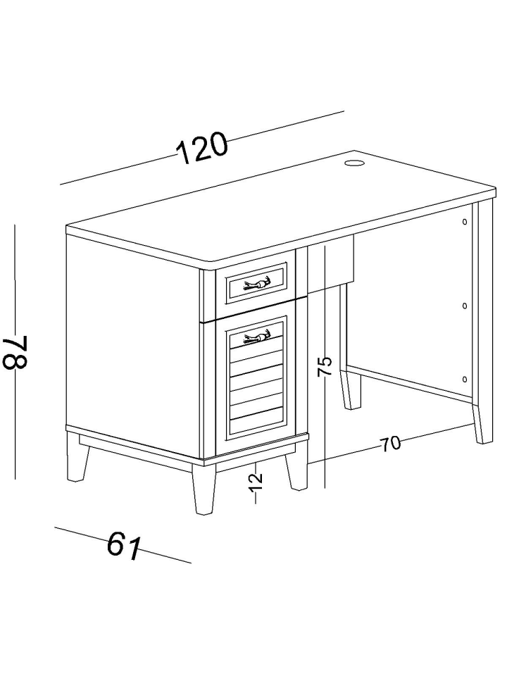 Marje Çalışma Masası + Üst Modül