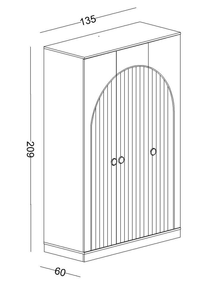 Bohemlife 3 Kapaklı Dolap