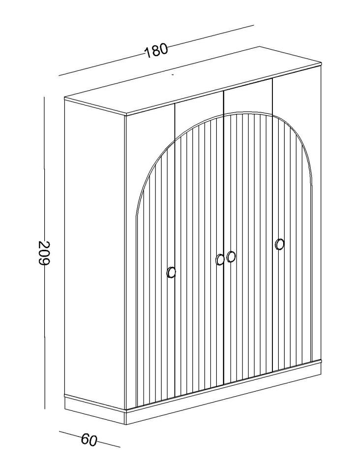 Bohemlife 4 Kapaklı Dolap