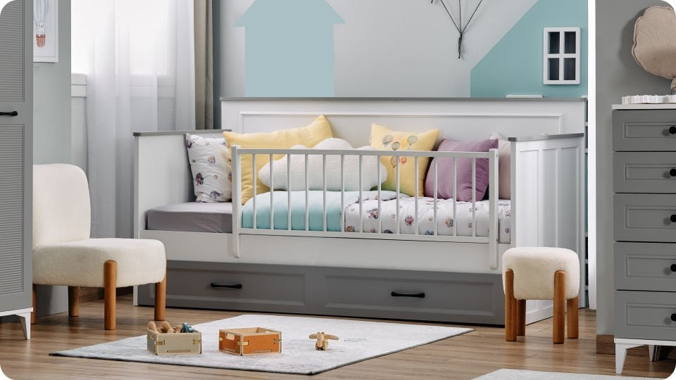 Dobby Montessori Gri 90X200