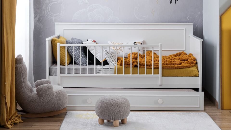 Dobby Montessori Beyaz 90X200 + 90X190 Alt Karyola