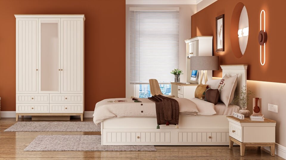 Regnum 3 Kapaklı Dolap Çekmeceli (Aynalı)