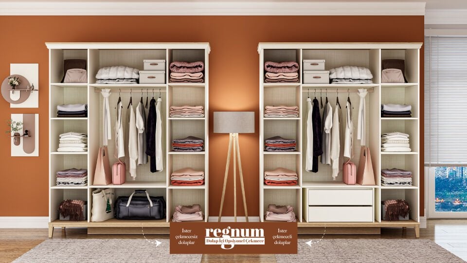 Regnum 4 Kapaklı Dolap (Aynalı)