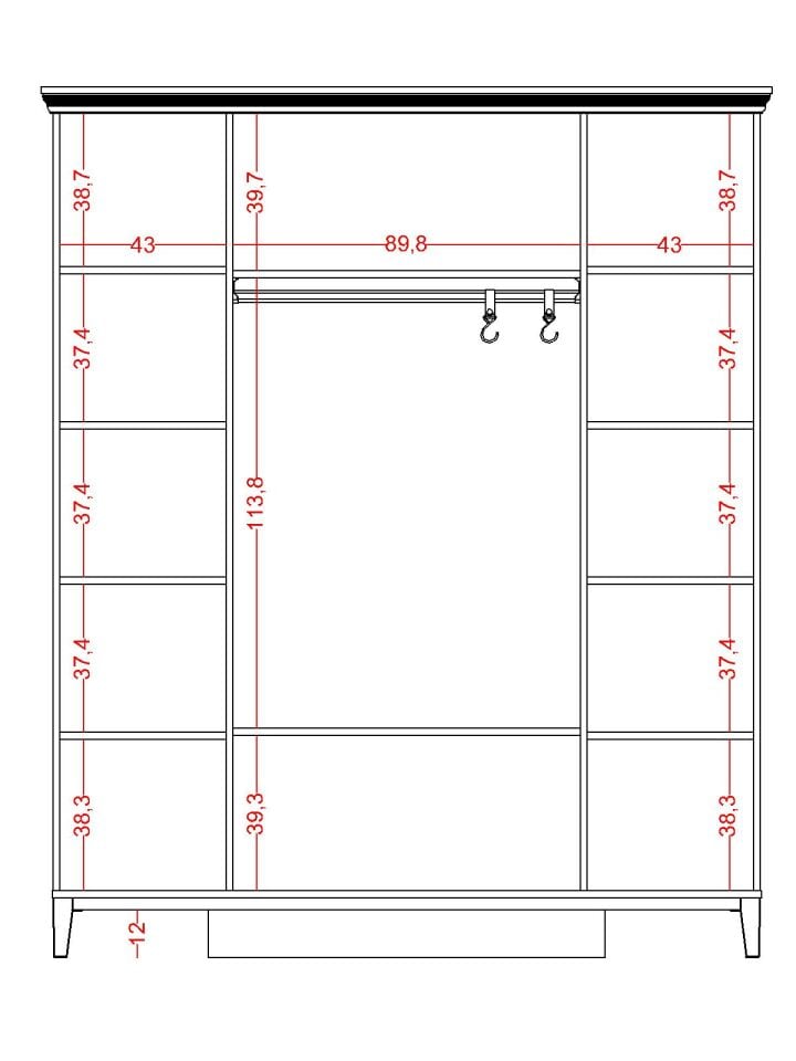 Regnum 4 Kapaklı Dolap (Aynalı)