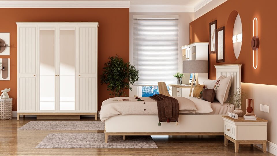 Regnum 4 Kapaklı Dolap (Aynalı)