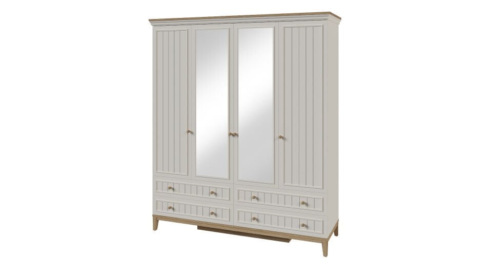 Regnum 4 Kapaklı Dolap Çekmeceli (Aynalı)