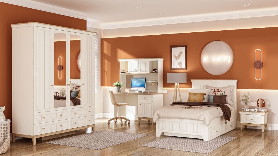 Regnum 4 Kapaklı Dolap Çekmeceli (Aynalı)