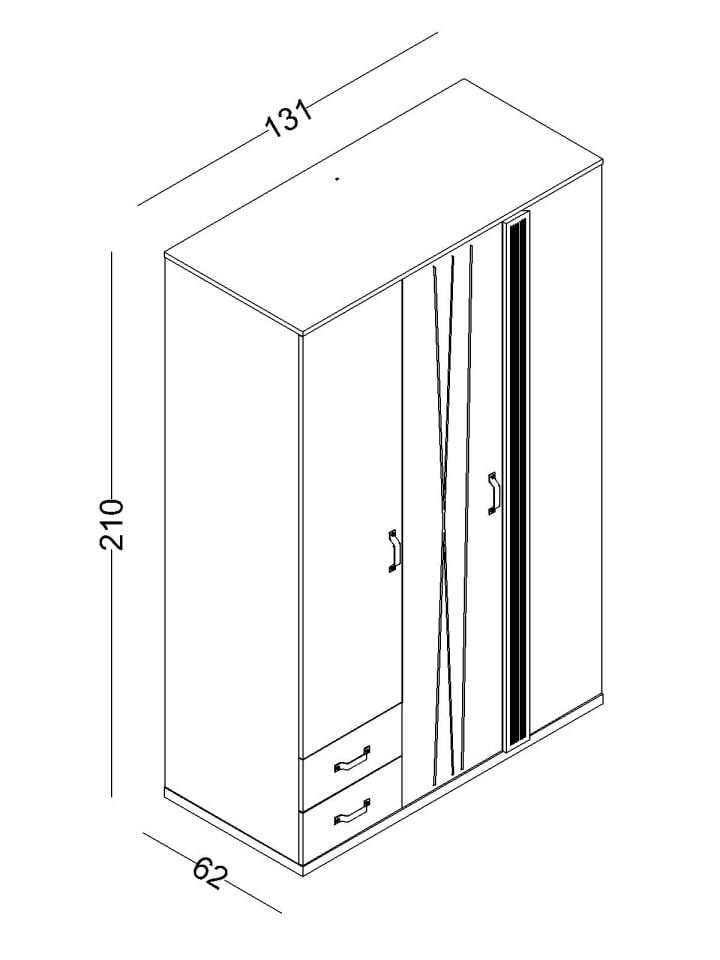 Porto 3 Kapaklı Dolap