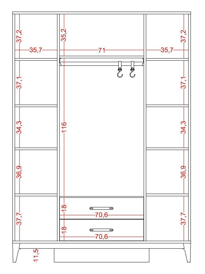 Parla 4 Kapaklı Dolap